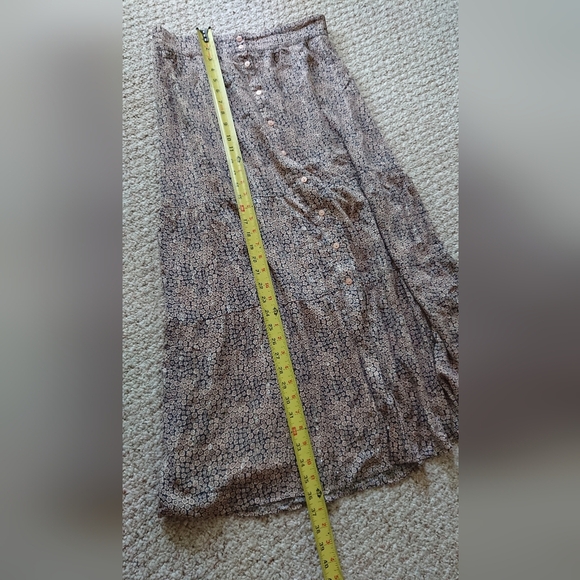 Maison 123 Button-Down Black Tan Ditsy Floral long Skirt size F 38/ US 8 - Picture 11 of 12